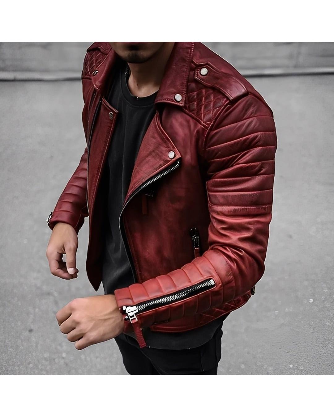 Easton - Chaqueta de cuero de estilo retro para hombre con un diseño elegante - Camila Fashions