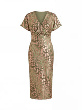 Bianca - Vestido midi color cobre