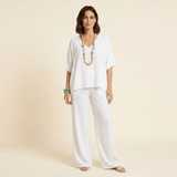 Mónica - Conjunto casual holgado de color liso