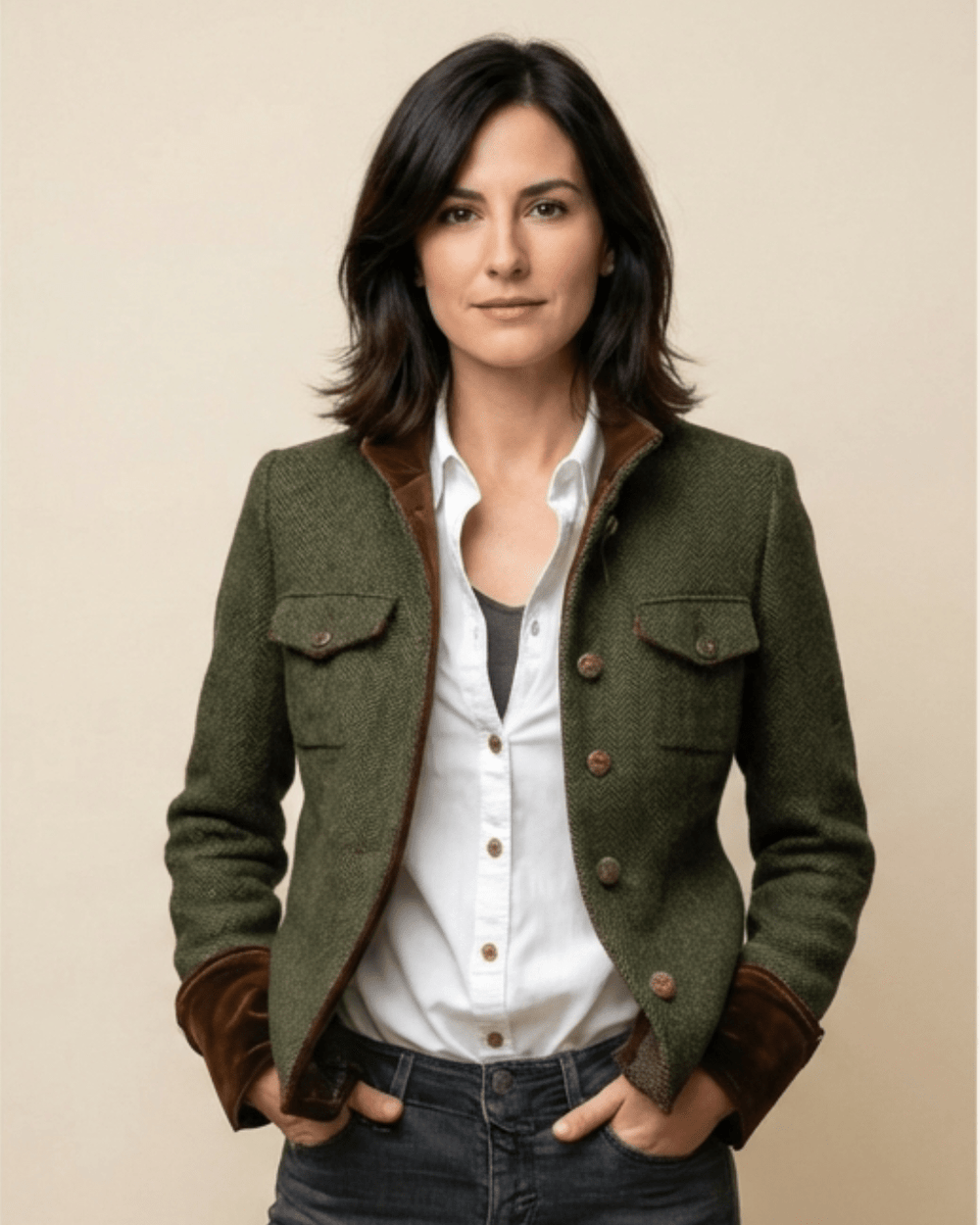Daniela | Chaqueta elegante con detalles de terciopelo