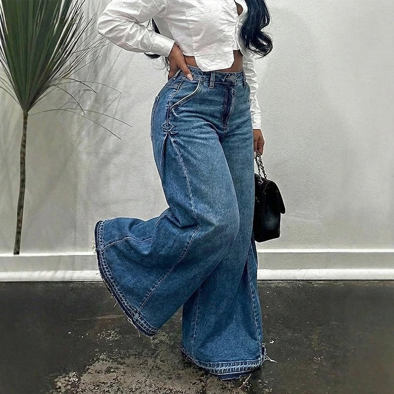 Sara - Vaqueros oversize de cintura alta y pierna ancha