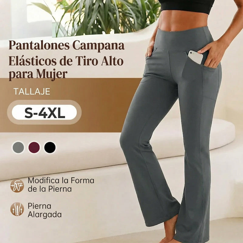 Diana - Pantalón de cintura alta elástico y corte ancho