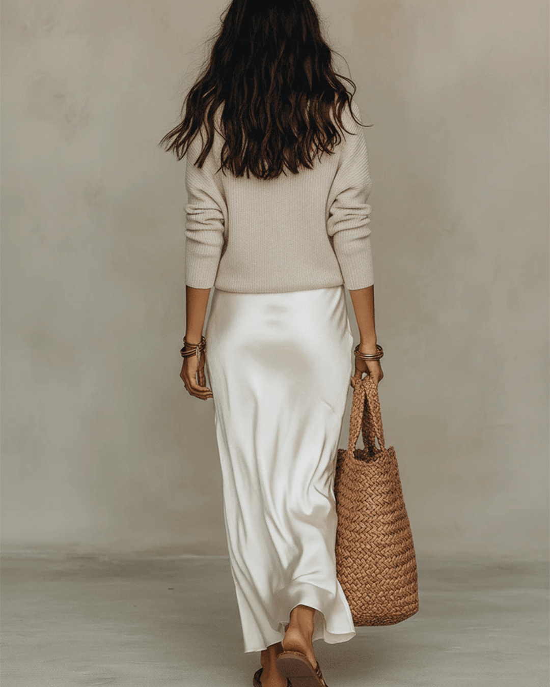 Elena | Vestido Midi Satinado con Suéter Incluido