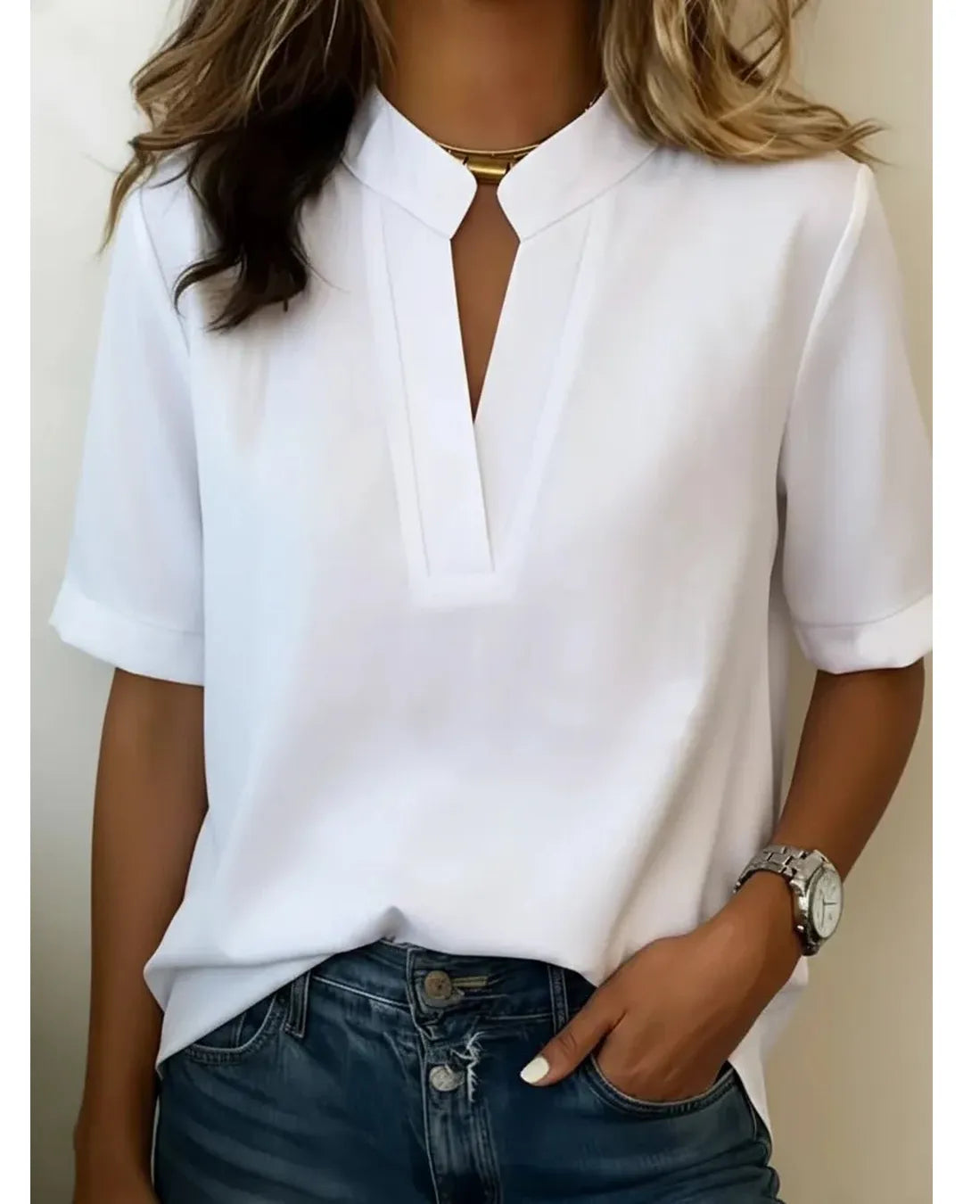 Elisa - Blusa elegante con cuello refinado - Camila Fashions