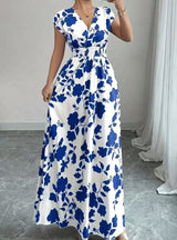 Clara - Vestido floral largo con escote en V