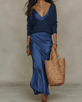 Anaïs | Elegant Satin Midi Dress