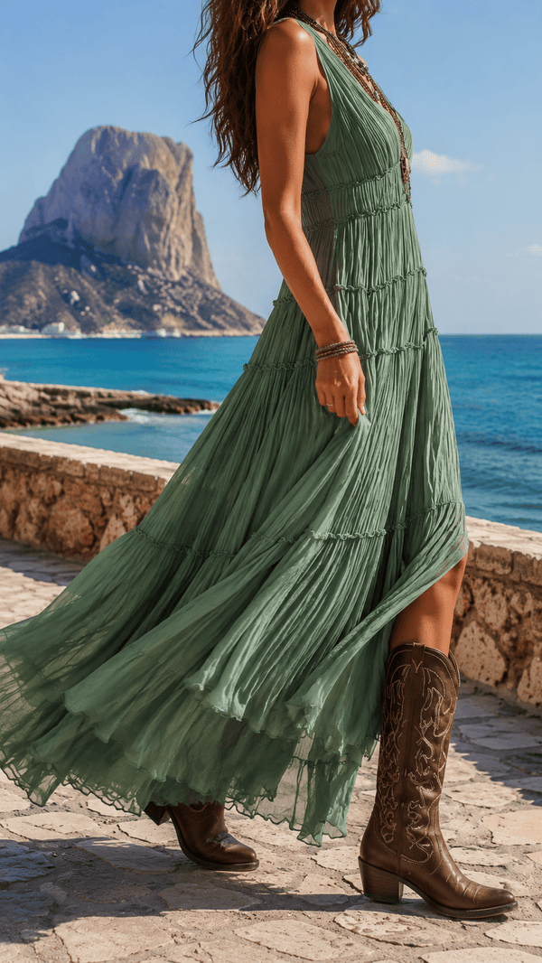 Hyeres Dress | Airy Maxi with Delicate Prints