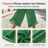 Adela - Pantalón fluido de lunares con volante