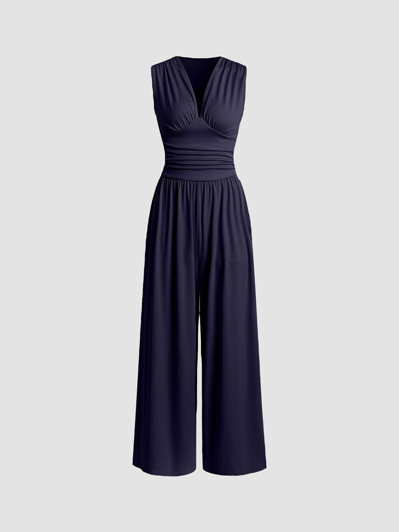 Charity – Elegant sleeveless jumpsuit with wide-leg trousers
