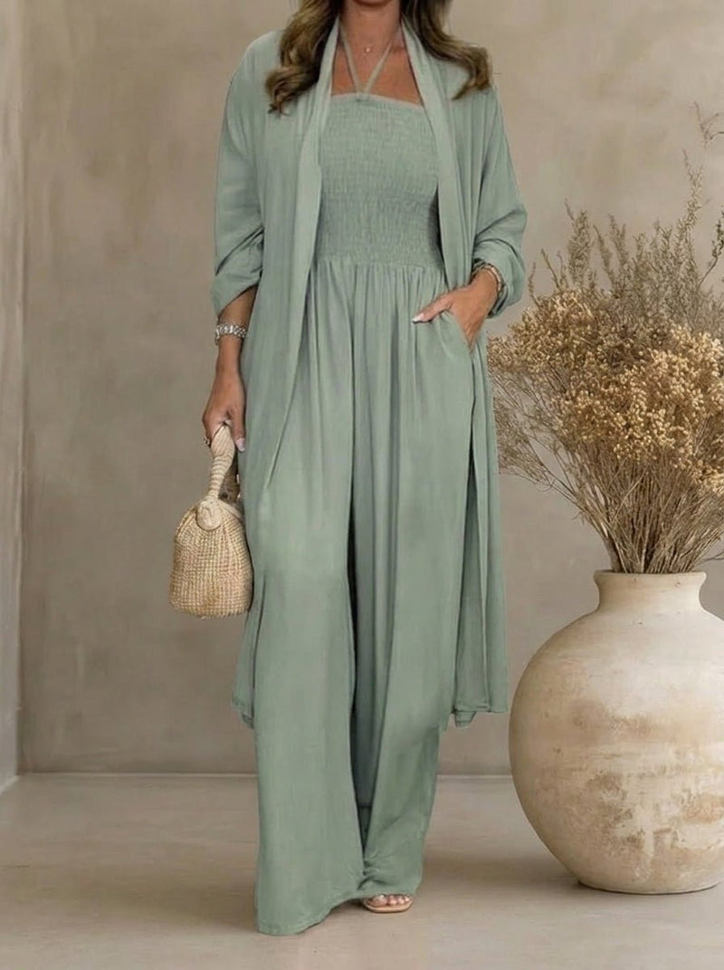 Celia | Conjunto con espalda descubierta y pierna ancha
