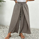 Samira - Pantalón fluido estampado con cordón ajustable