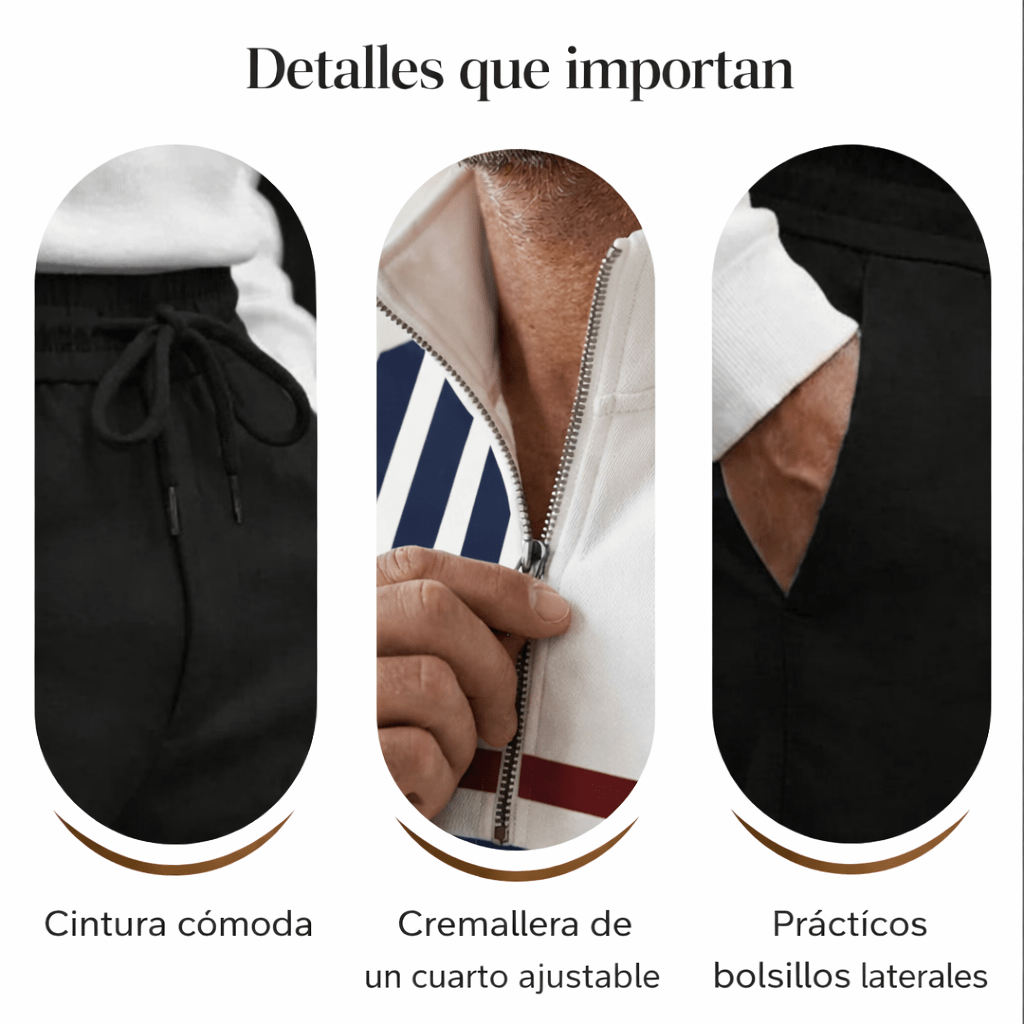 Lucas - Conjunto masculino casual de jersey estampado y pantalón de Valerina Milano
