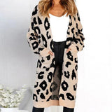 Valeria - Cárdigan largo con estampado de leopardo