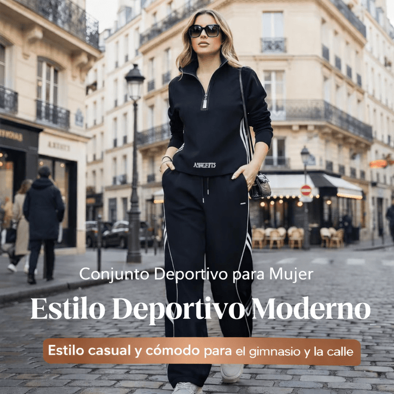 Clara - Conjunto deportivo casual con media cremallera