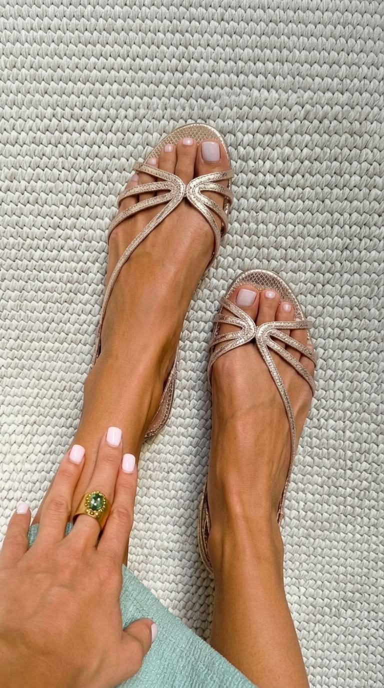 Marta | Sandalias doradas: elegancia veraniega