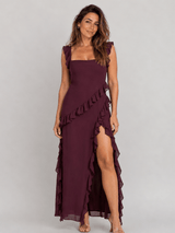 Talía | Maxi Dress with Ruffles and Slit