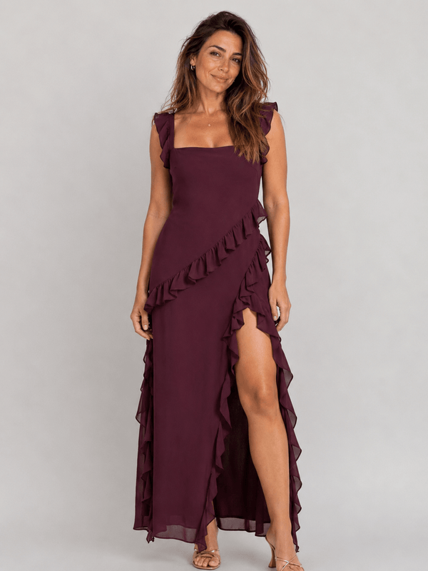 Talía | Maxi Dress with Ruffles and Slit