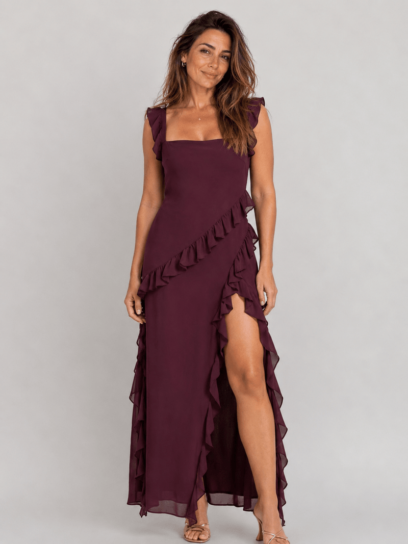 Talía | Maxi Dress with Ruffles and Slit