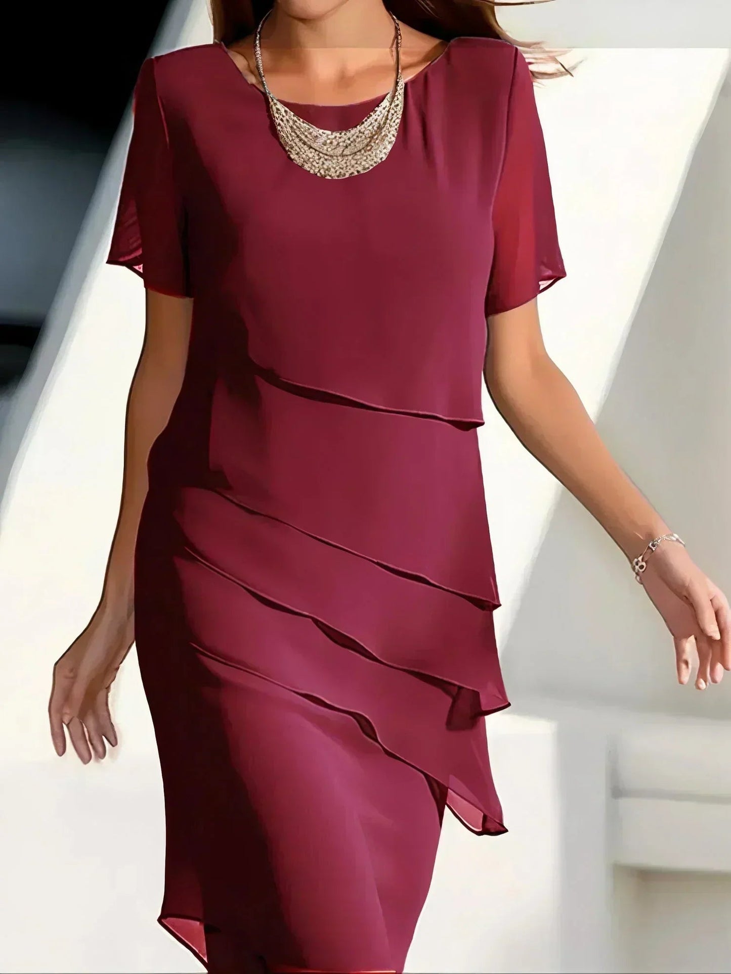 Elena - Vestido fluido con capas de Valerina Milano