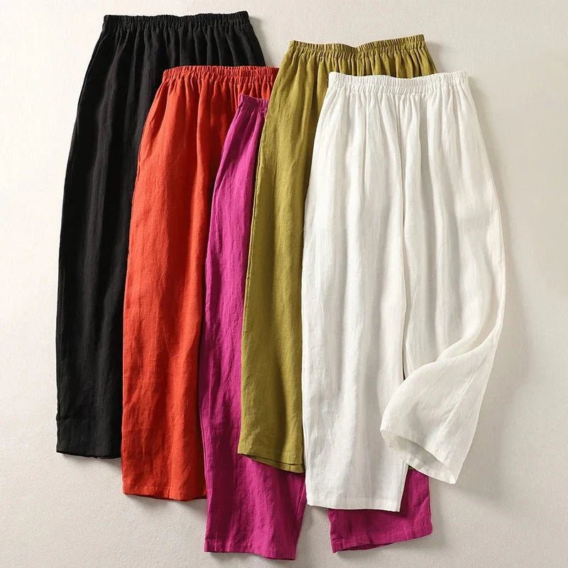 Amalia - Pantalón fluido de algodón y lino