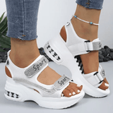 Noelia - Sandalias ortopédicas con cuña y detalles brillantes