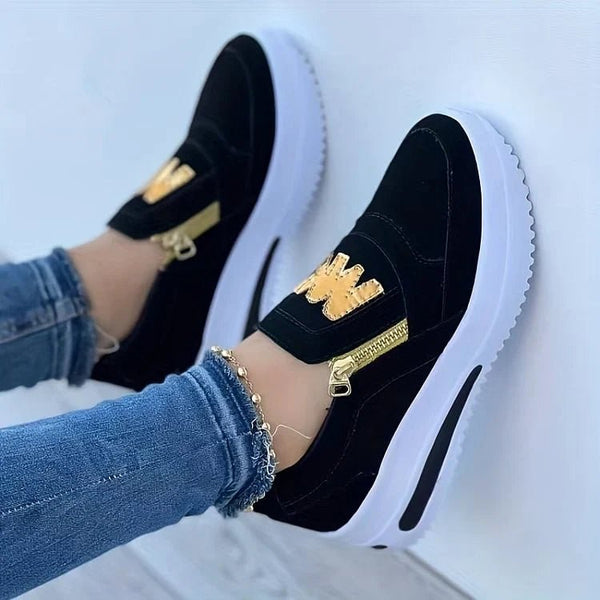 Alicia - Zapatillas cómodas con cremallera