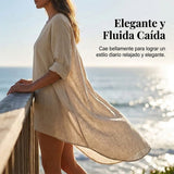 Cristina - Túnica de manga larga con bajo asimétrico