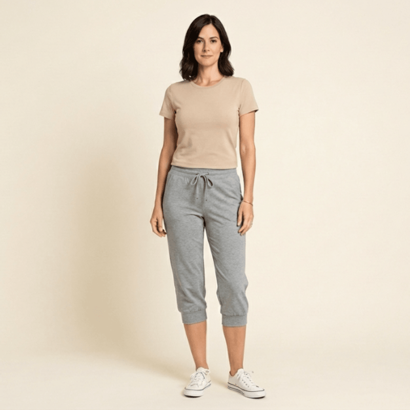 Lía - Pantalón capri ajustado de cintura alta