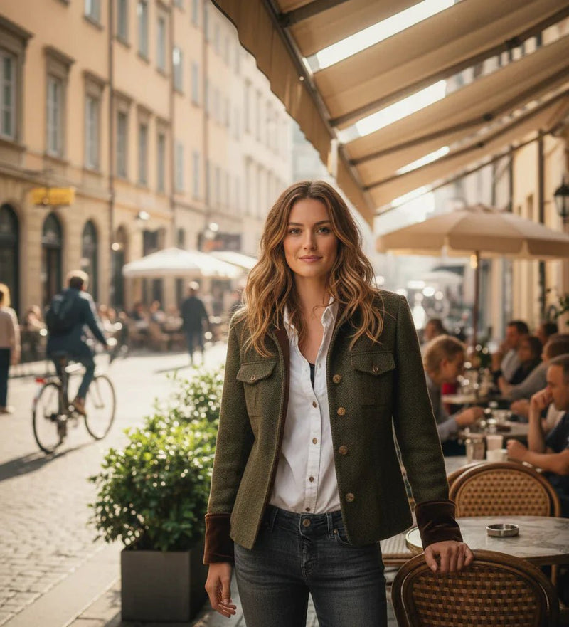 Daniela | Chaqueta elegante con detalles de terciopelo