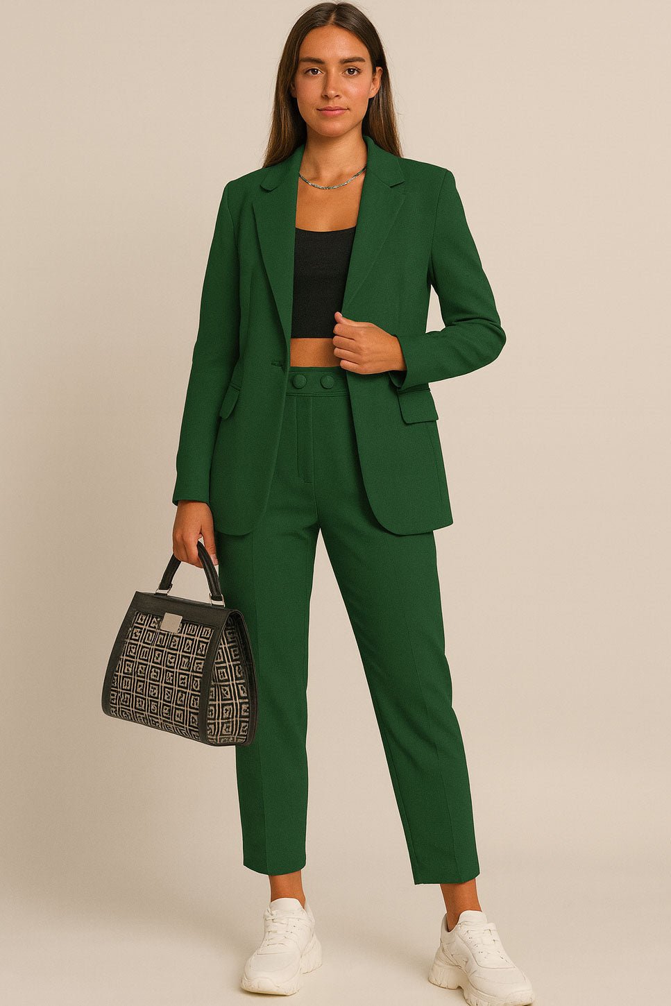 Traje curvy de mujer de 3 piezas con chaqueta, chaleco y pantalón en 6 colores