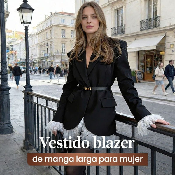 Valentina - Vestido blazer con ribete de encaje