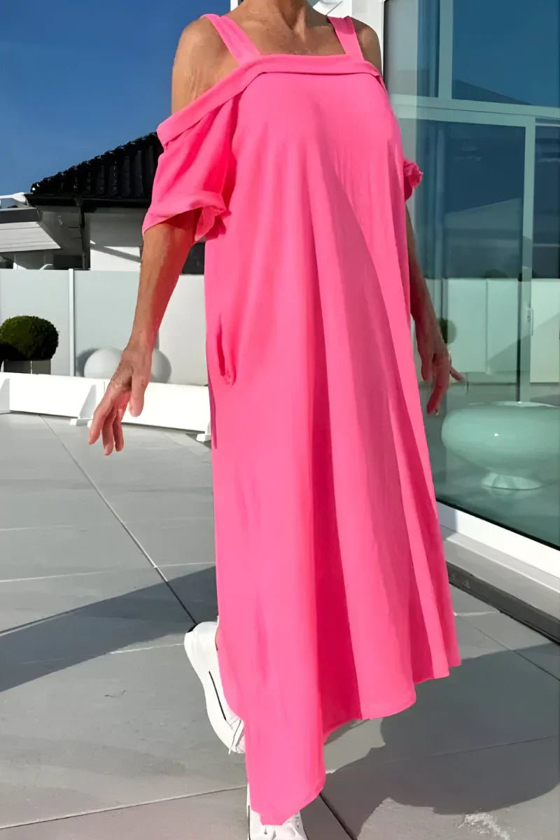 Nova - Vestido largo de verano con hombros descubiertos