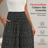 Adela - Pantalón fluido de lunares con volante