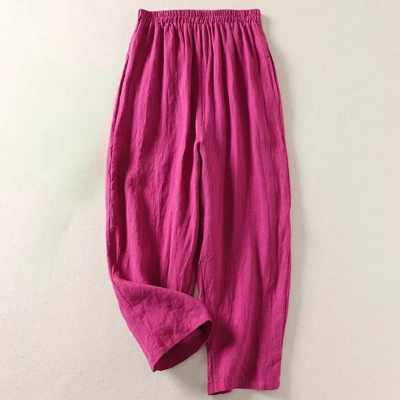 Amalia - Pantalón fluido de algodón y lino