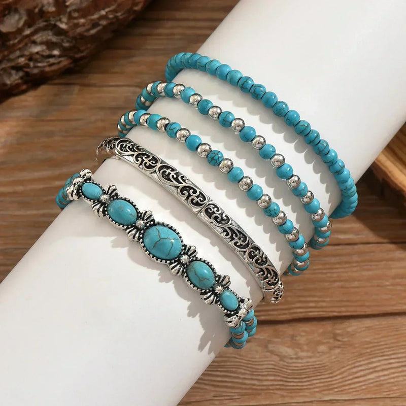 Maelia | Elegant Multi-Strand Turquoise Bracelet