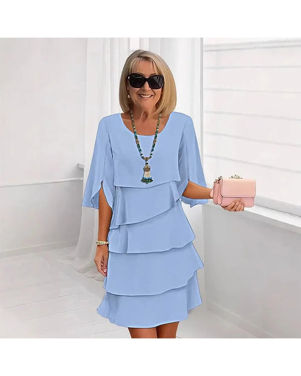 Brisa - Elegant Tiered Ruffle Dress - Camila Fashions