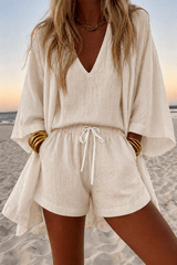 Nice Set | Sleeveless Top, Shorts & Flowing Kimono