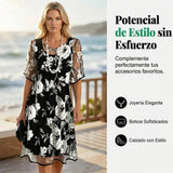 Elisa - Vestido de gasa floral elegante