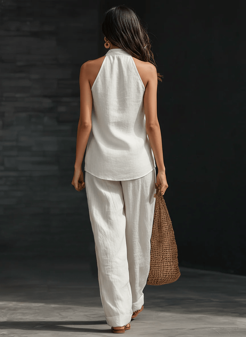 Zoë™ | Sleeveless Set with Wide-Leg Trousers