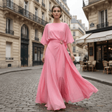 Iria - Conjunto elegante con mangas capa y pantalón fluido