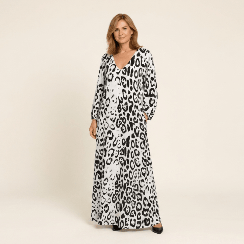 Amanda - Vestido Safari Chic con estampado de leopardo