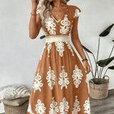 Candela - Vestido maxi barroco con escote en V