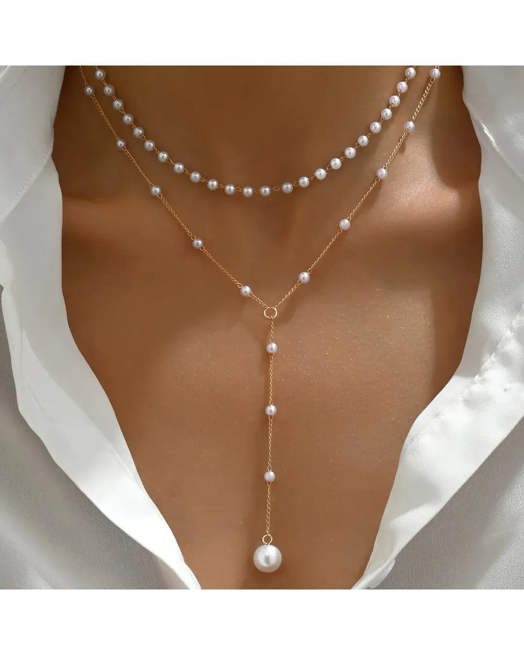 Collar de perlas en capas - Camila Fashions