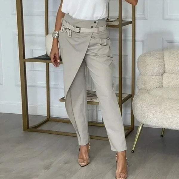 Calista™ Pantalón con diseño asimétrico y cinturón exclusivo