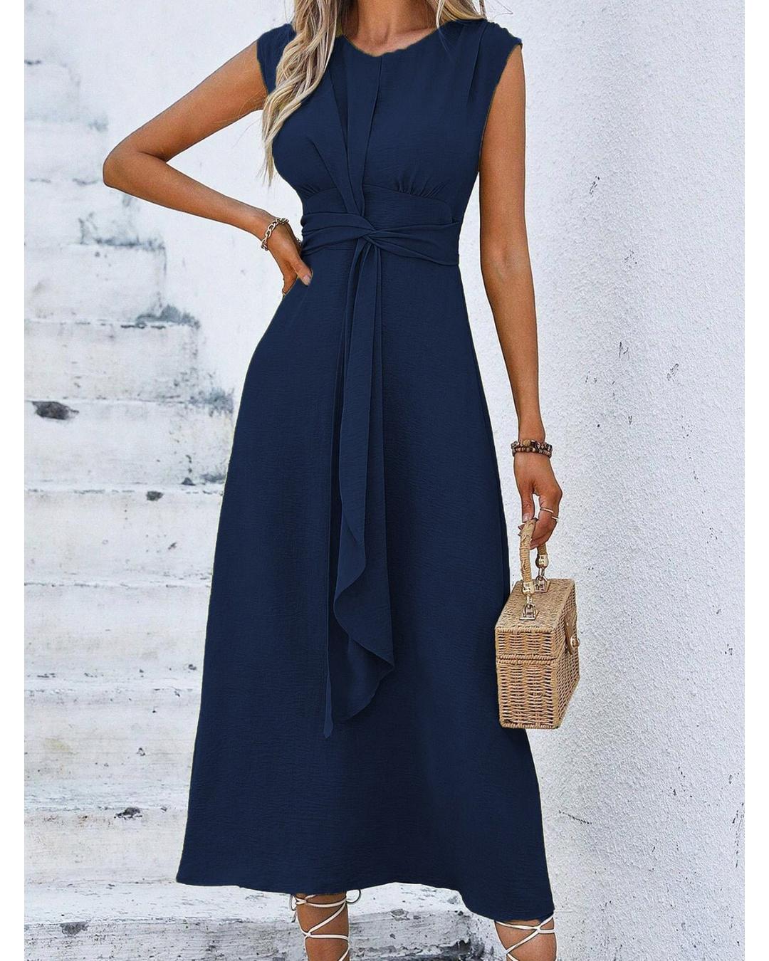 Eva - Vestido elegante sin mangas con cintura ajustable - Camila Fashions