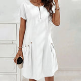 Mireia - Vestido con cremallera y bolsillos con botones