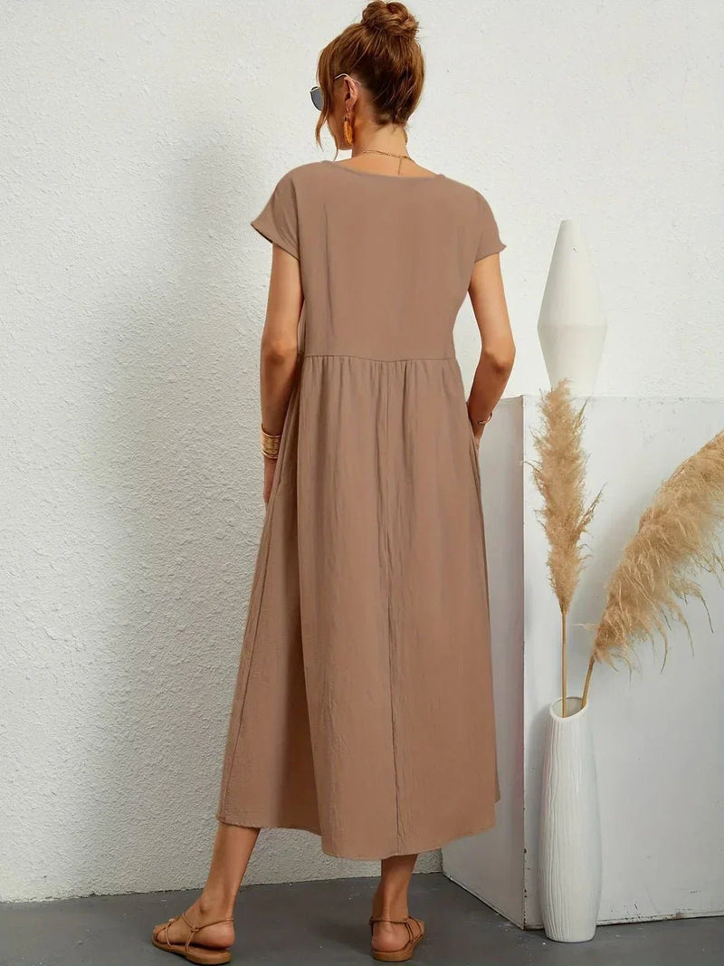 Gabrielle™ — Vestito Midi Fluido, Eleganza Senza Tempo