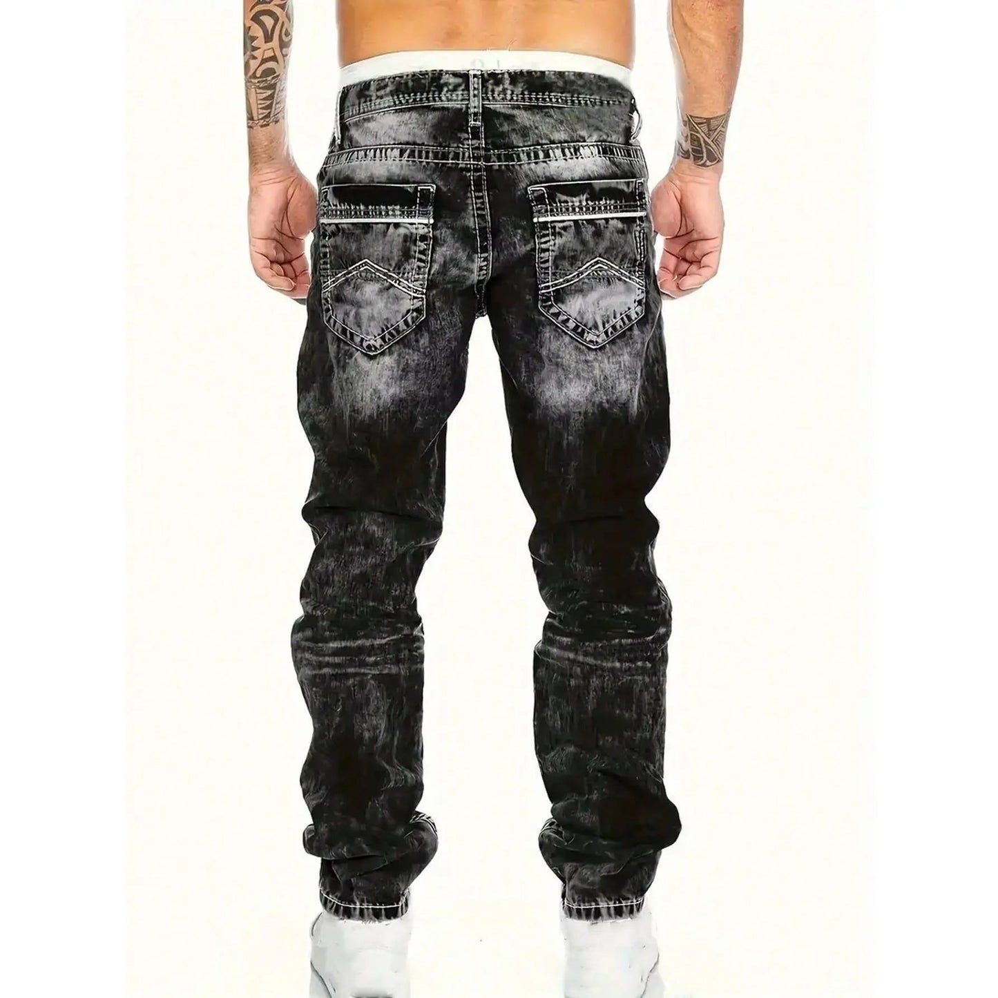 Vaqueros elásticos creativos para hombre, de estilo minimalista, ideales para el verano, estilo emo