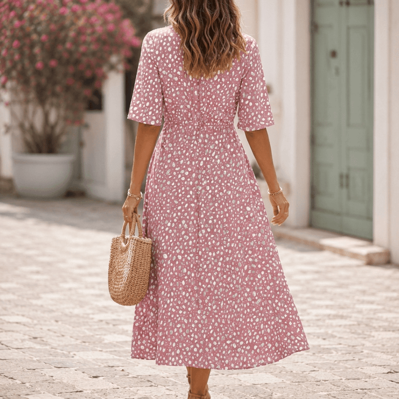 Francesca | Elegant Midi Dress with Tummy Concealing Design