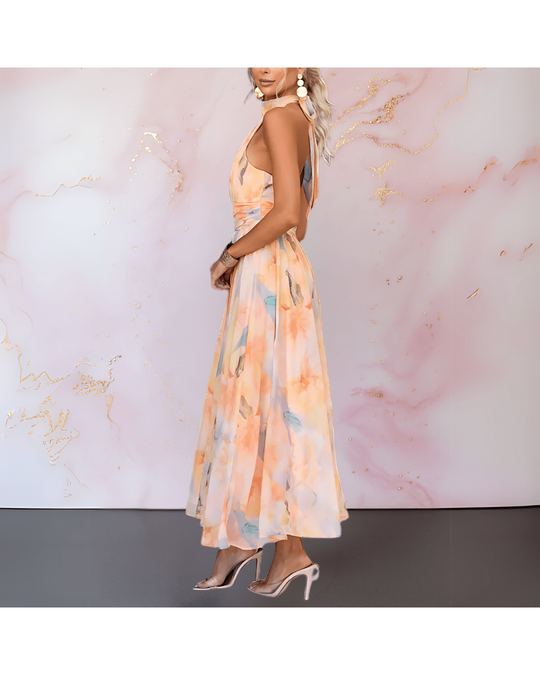 ESTHER | Vestido Halter de Estilo Acuarela - Camila Fashions